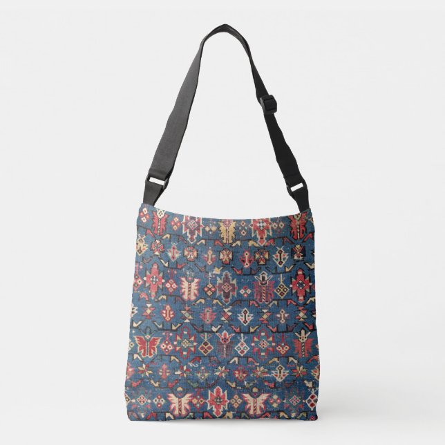 Cobalt Blue Khyrdagyd :: 19th Century Authentic Crossbody Bag (Front)