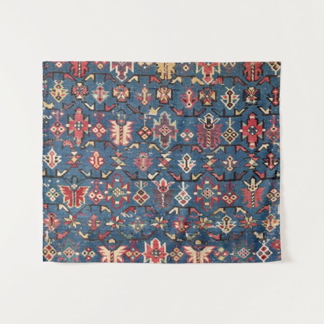 Cobalt Blue Khyrdagyd :: 19th Century Authentic Tapestry (Front (Horizontal))
