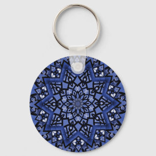 Cobalt blue pattern keychain