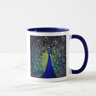 Cobalt Blue Peacock Coffee Mug