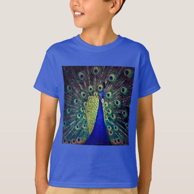 Cobalt Blue Peacock T-Shirt (Front)