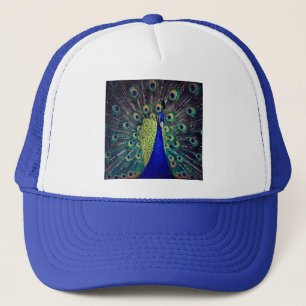 Cobalt Blue Peacock Trucker Hat