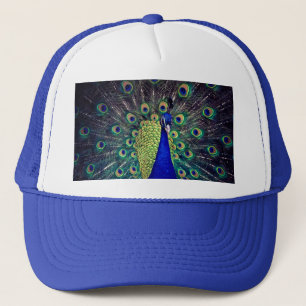 Cobalt Blue Peacock Trucker Hat