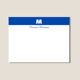 Cobalt Blue Personalized Name Letter Monogram  Card