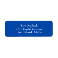 Cobalt Blue Simple Plain Return Address Labels