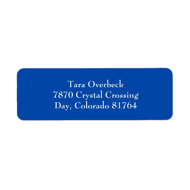 Cobalt Blue Simple Plain Return Address Labels (Front)