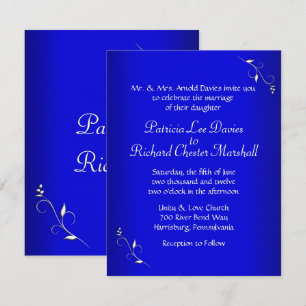 Cobalt Blue Soirée de mariage Invitation