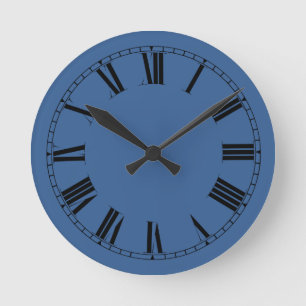 Cobalt Blue Solid Color Round Clock