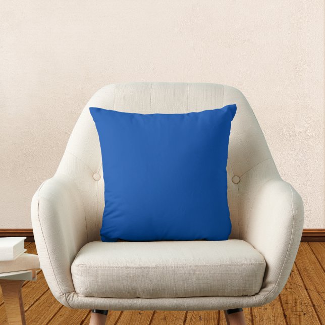 Cobalt Blue Solid Colour Throw Pillow (Creator Uploaded)
