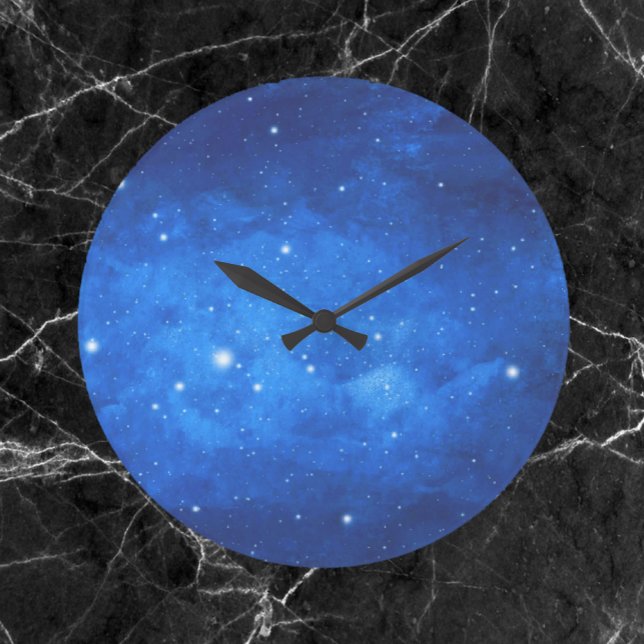 Cobalt Blue Space Stars Horloge murale (Créateur téléchargé)