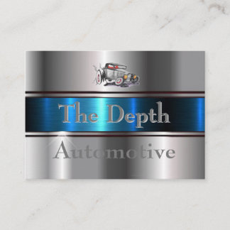 Cobalt Blue & Steel Silver w/Antique Car Business Card