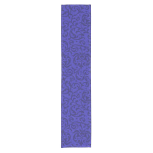 Cobalt Blue Tudor Garden Floral Damask Short Table Runner