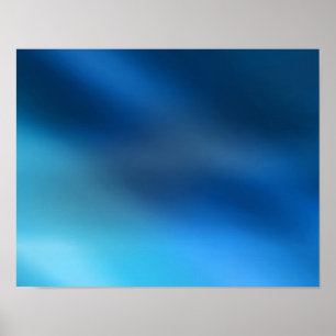 Cobalt Blue Turquoise & Gray Abstract Glow Modern Poster