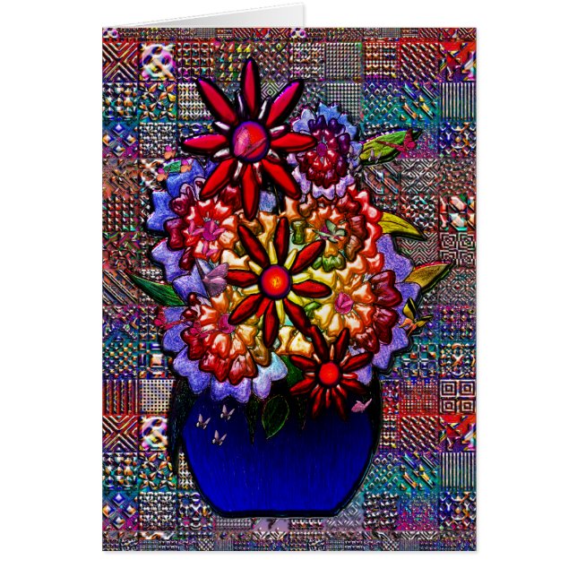 Cobalt Blue Vase with Flowers (Front)