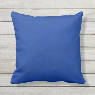 Cobalt Blue Velvet Look Outdoor Pillow