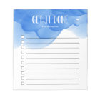 Cobalt Blue Watercolor Personalized To-Do List