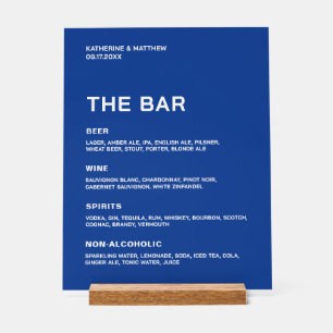 Cobalt Blue Wedding Bar Acrylic Sign