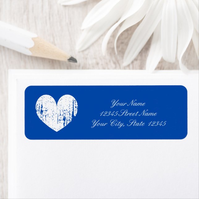 Cobalt blue wedding custom return address labels (Insitu)