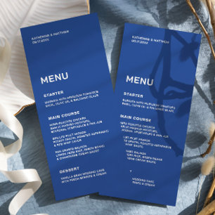 Cobalt Blue Wedding Menu
