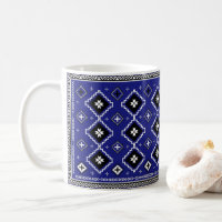 Cobalt Blue Western Geometric Folk Art Pattern
