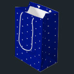 Cobalt blue white tiny polka dots pattern gift medium gift bag<br><div class="desc">Cobalt blue white tiny polka dots pattern gift Medium Gift Bag</div>