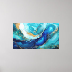 Cobalt Currents: An Oceanic Abstract Canvas Print