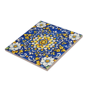 Cobalt Garden Glow Tile