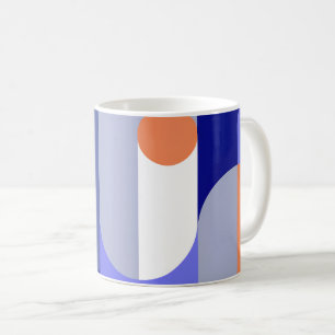 Cobalt Geo Bauhaus Coffee Mug