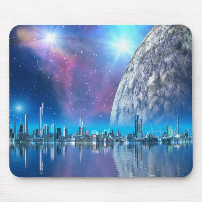 Cobalt Island Cities of the Future Mousemat Mouse Pad (Front)