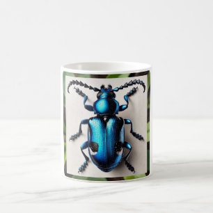 Cobalt Milkweed Beetle 020824IREF221 - Watercolor Coffee Mug