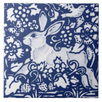 Cobalt Navy Blue Rabbit Bunny Dedham Delft Morris