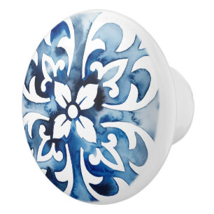 Cobalt Tile II Ceramic Knob