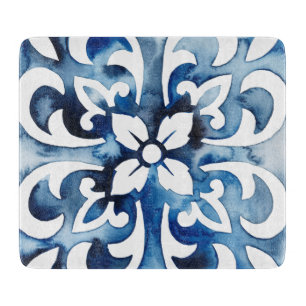 Cobalt Tile II Cutting Board