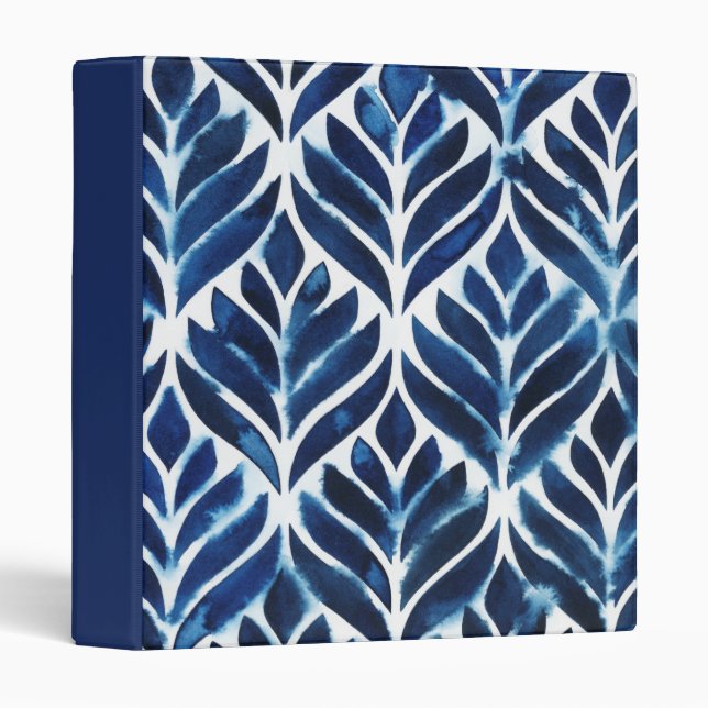 Cobalt Watercolor Tiles IV Binder (Front/Spine)