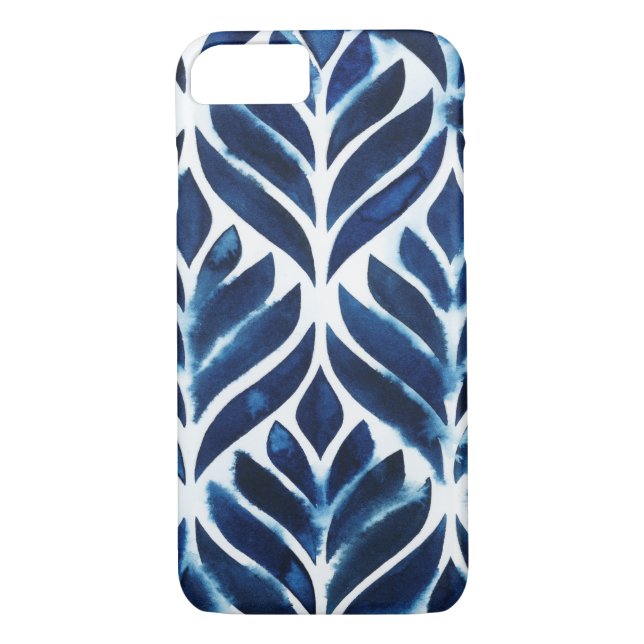 Cobalt Watercolor Tiles IV Case-Mate iPhone Case (Back)