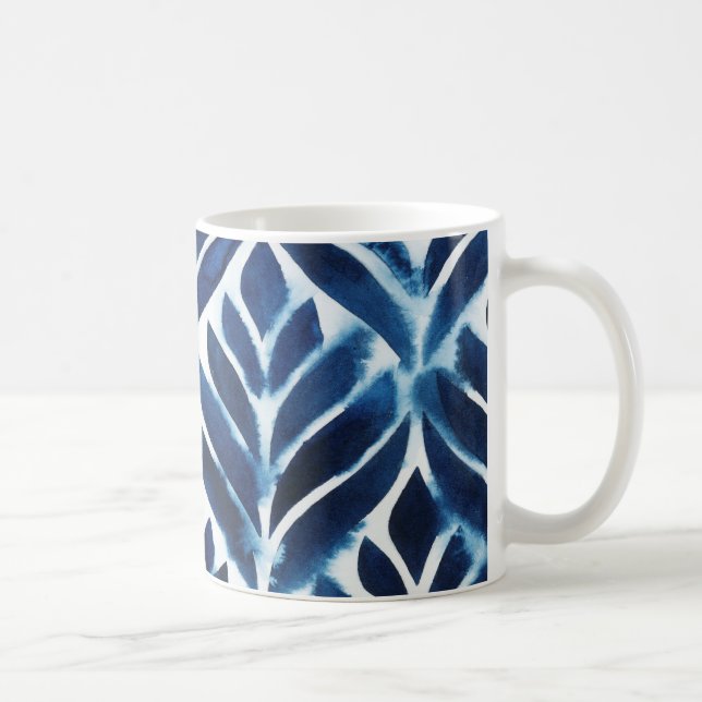 Cobalt Watercolor Tiles IV Coffee Mug (Right)