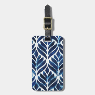 Cobalt Watercolor Tiles IV Luggage Tag
