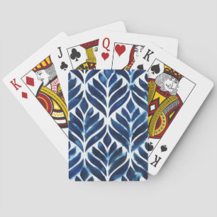 Cobalt Watercolor Tiles IV Playing Cards