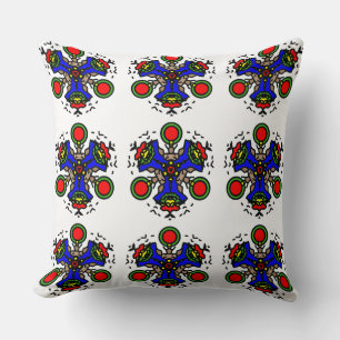 Cobalt Zen Mandala Throw Pillow