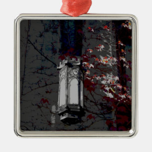 Cobb Hall Lamp With Maroon Ivy Metal Ornament