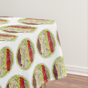 Cobb Salad American Food Picnic Chicken Bacon Egg Tablecloth