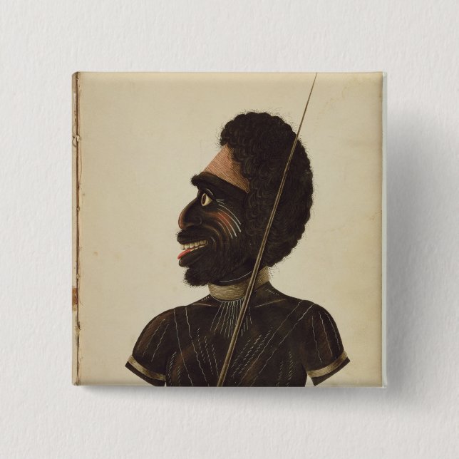 Cobbawn Wogi, native chief of Port Stephen 2 Inch Square Button (Front)