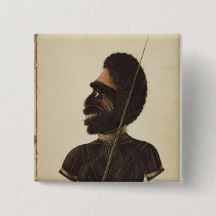 Cobbawn Wogi, native chief of Port Stephen 2 Inch Square Button