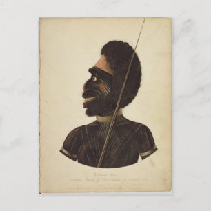 Cobbawn Wogi, native chief of Port Stephen Postcard