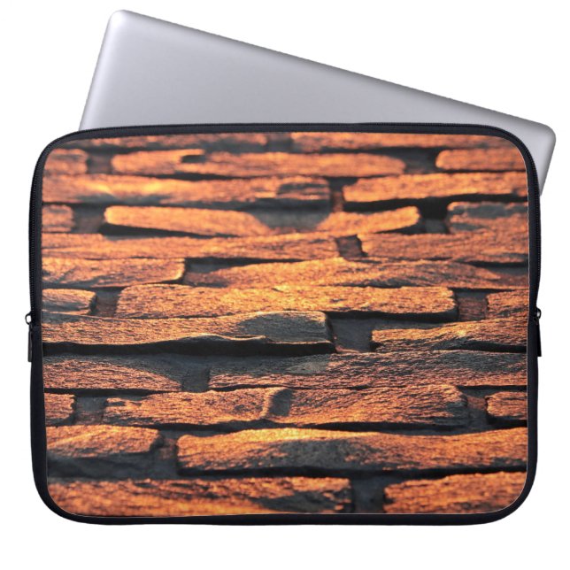 Cobblestones pavement sidewalk road laptop sleeve (Front)