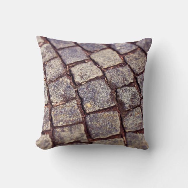 Cobblestones paving stones stones throw pillow (Front)