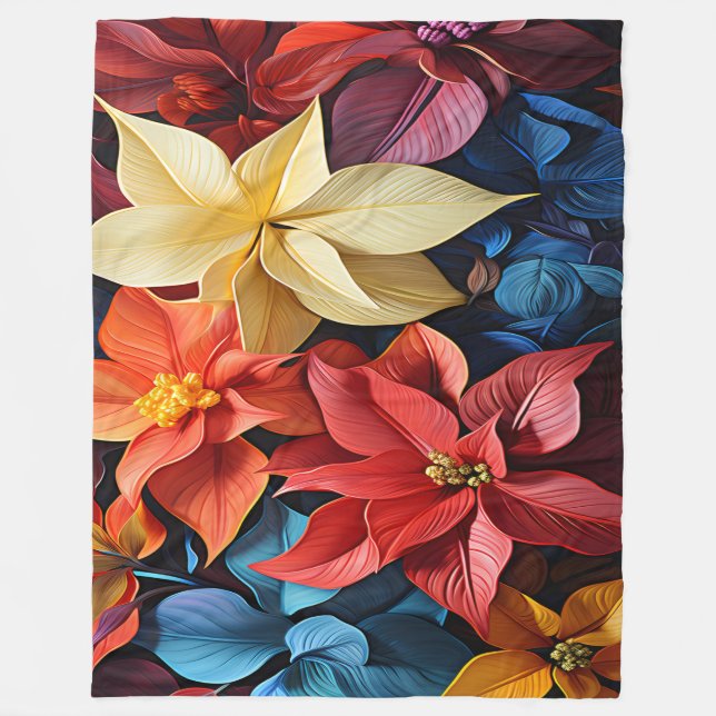 Cobertor de Lã (Wool Blanket) Flores Natalinas Fleece Blanket (Front)
