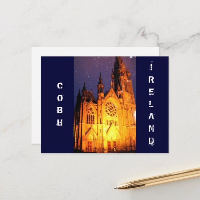 Cobh Ireland Cathedral Postcard (Front/Back In Situ)