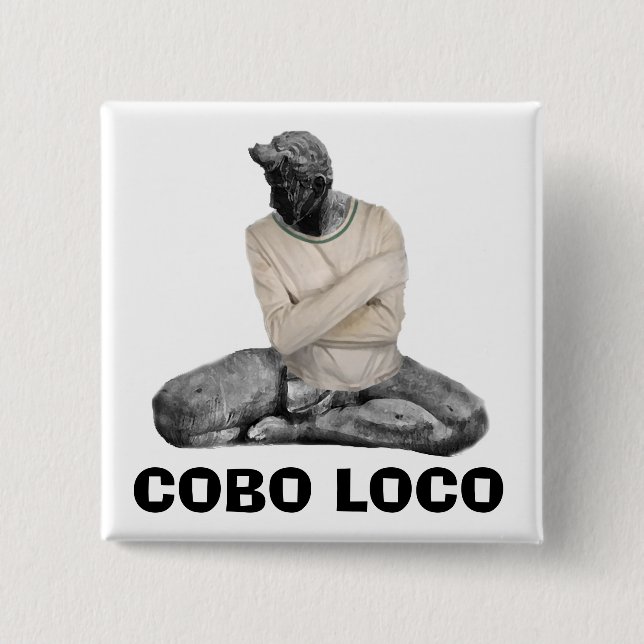 COBO LOCO 2 INCH SQUARE BUTTON (Front)