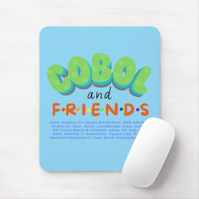 Cobol and Friends Programming Languages Mouse Pad (With Mouse)